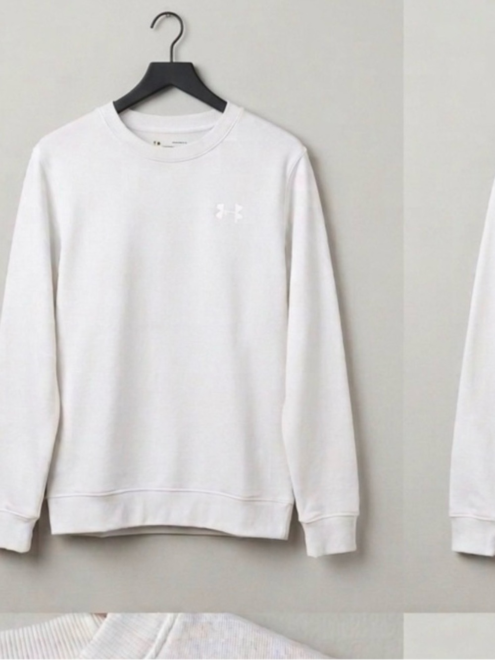Under Armour Embroidered Logo Cream White Crewneck Sweatshirt